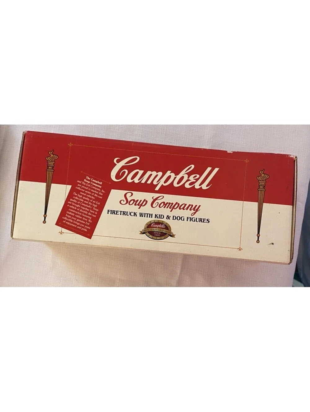 Campbell's Soup Fire Truck with Kid & Dog Figures 1996 F102 In Box